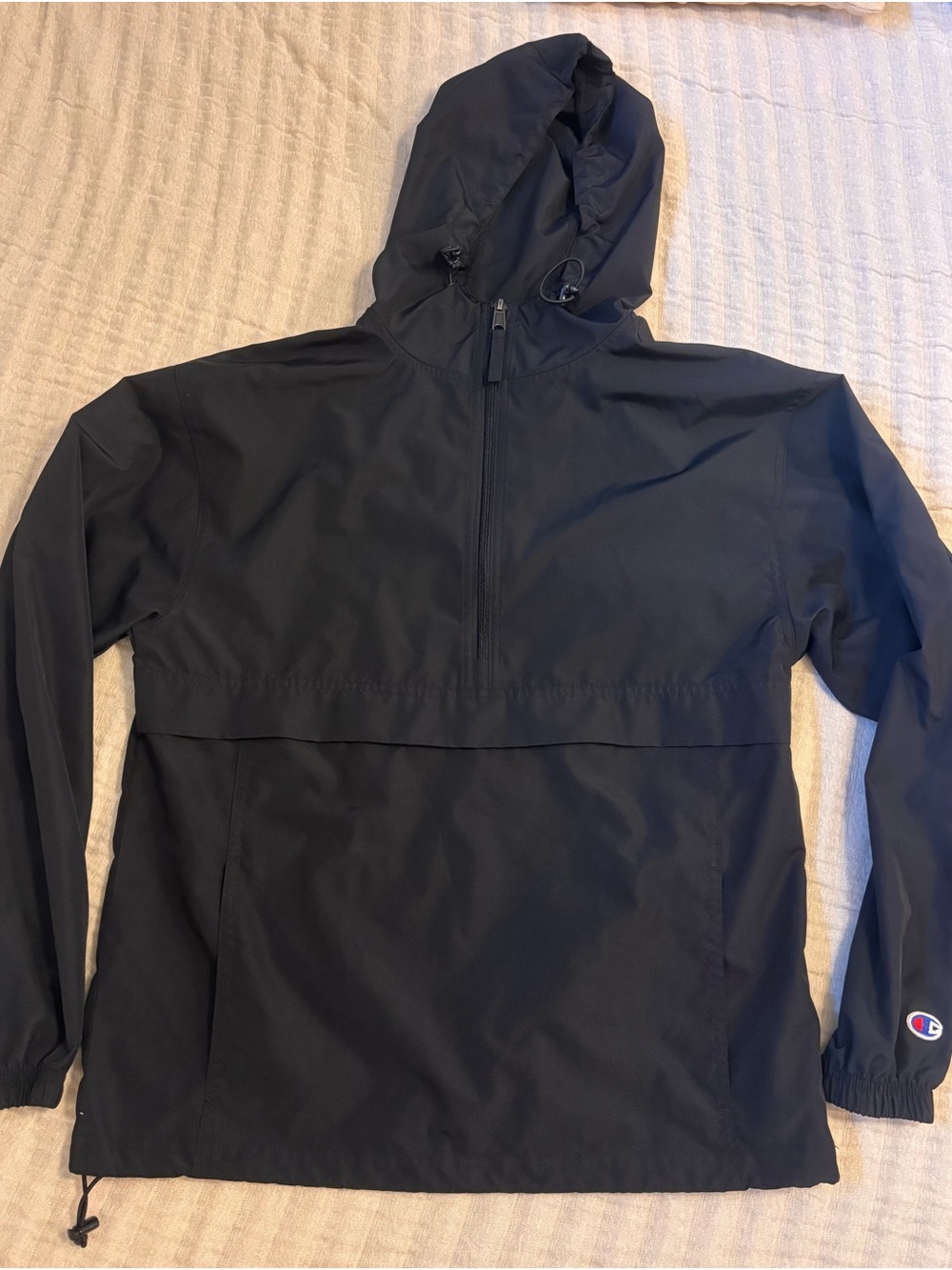Champion Black Hooded Anorak Windbreaker